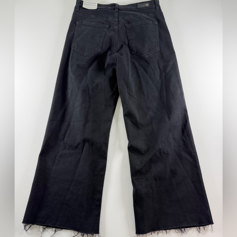 AG Saige Wide Leg Crop High-Rise Fit Size 30 Color Black - Picture 9 of 16
